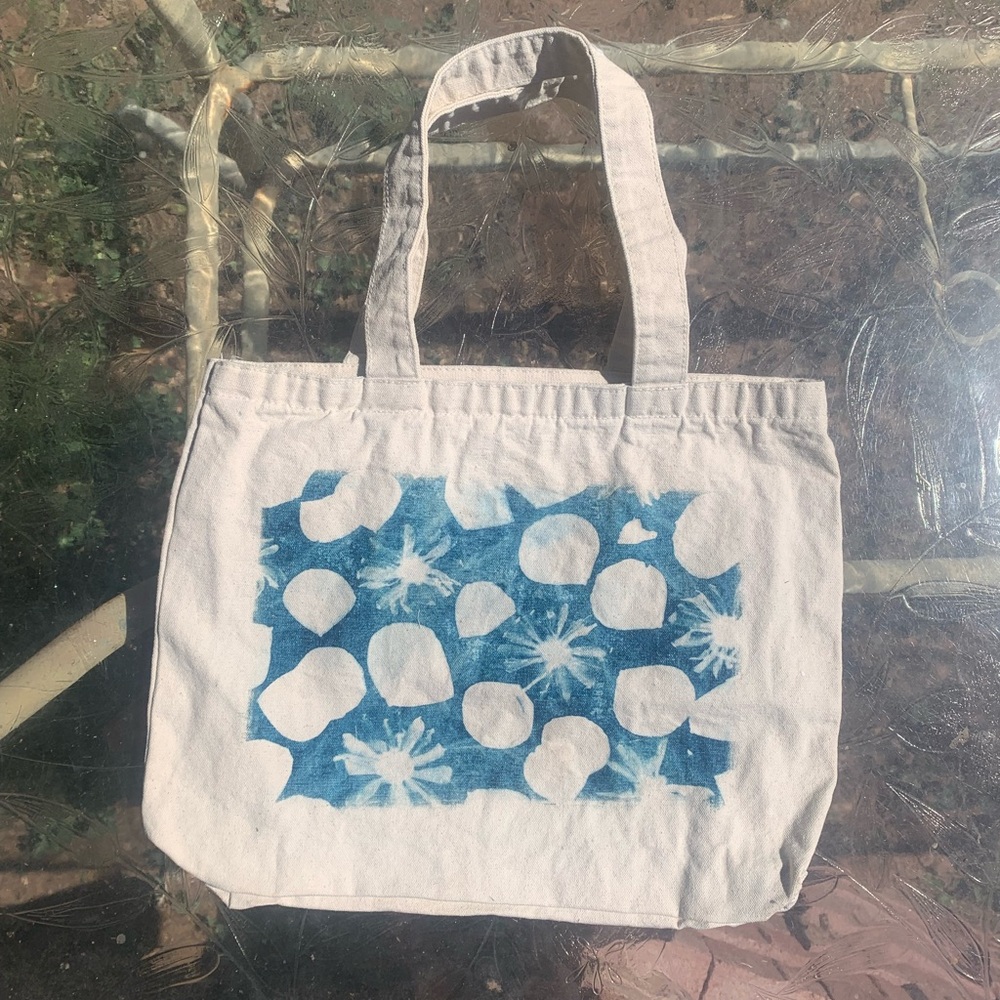 Natural Heavy Duty Canvas Tote with Cyanotype